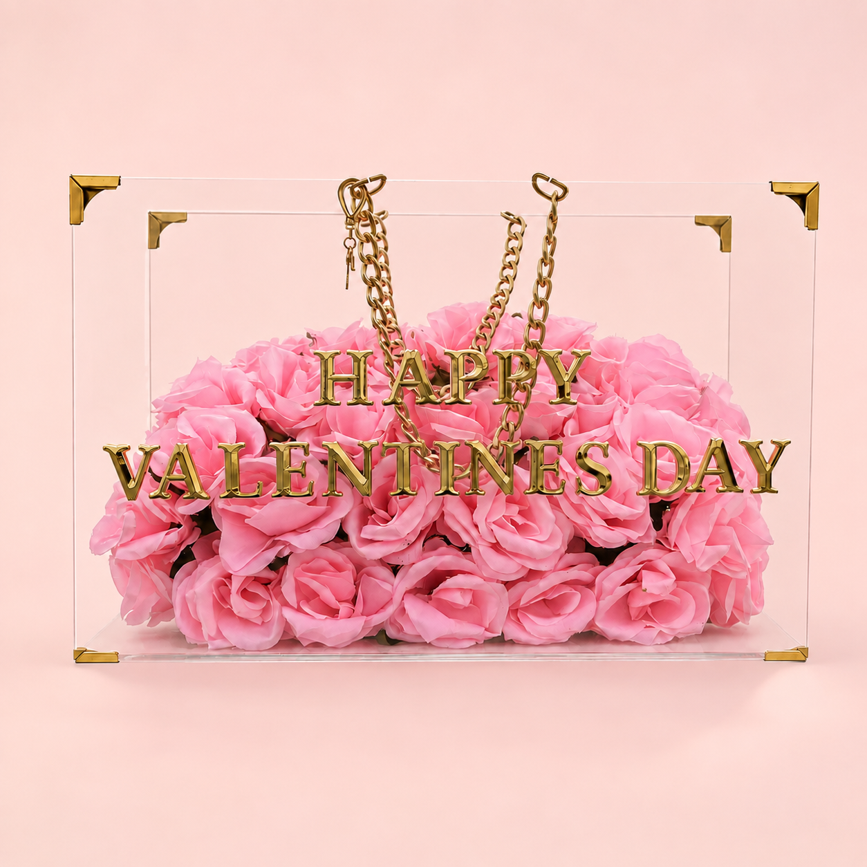 Be My Valentine – Pink Rose Luxury Acrylic Bag
