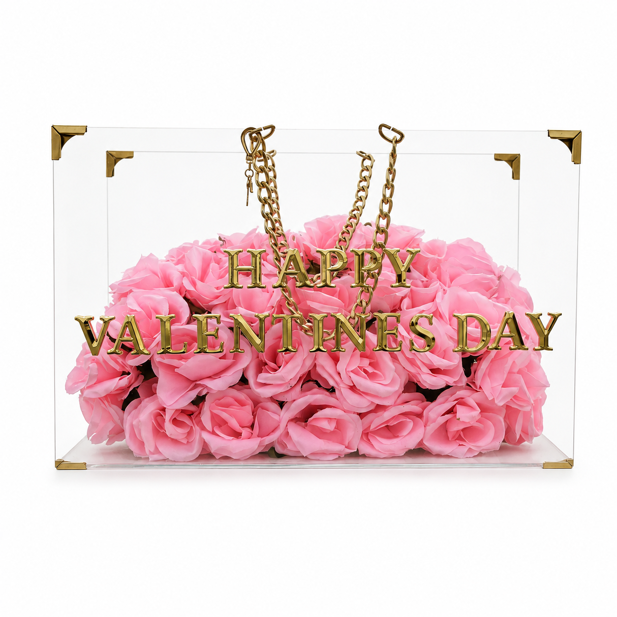Be My Valentine – Pink Rose Luxury Acrylic Bag
