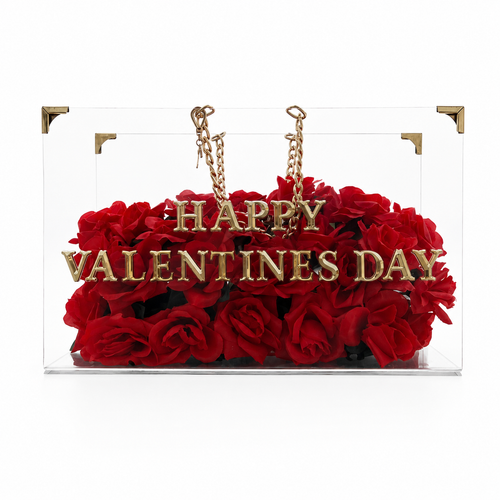 Be My Valentine – Red Rose Luxury Acrylic Bag