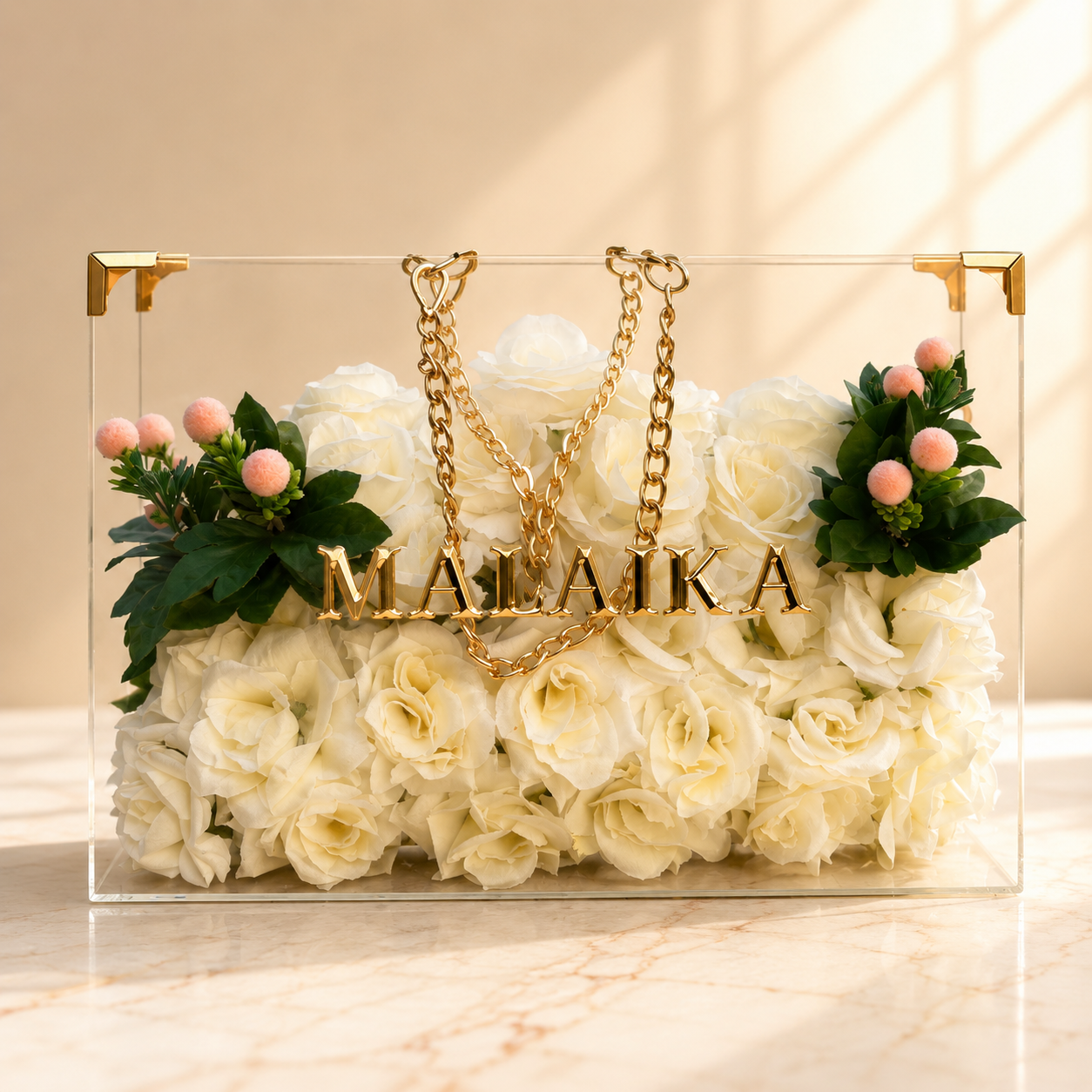 The Signature – Personalized Luxury Acrylic Rose Bag