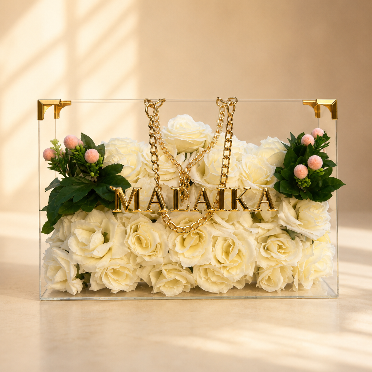 The Signature – Personalized Luxury Acrylic Rose Bag