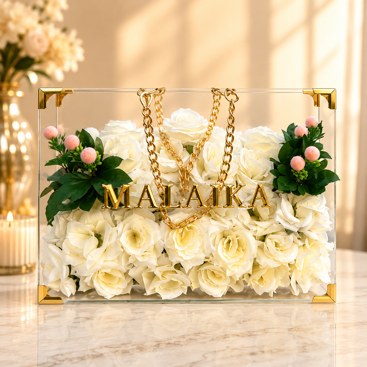 The Signature – Personalized Luxury Acrylic Rose Bag