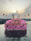 Flora Luxe Happy Valentine's Day pink rose personalised flower bag