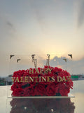 Flora Luxe Happy Valentine's Day red rose personalised flower bag